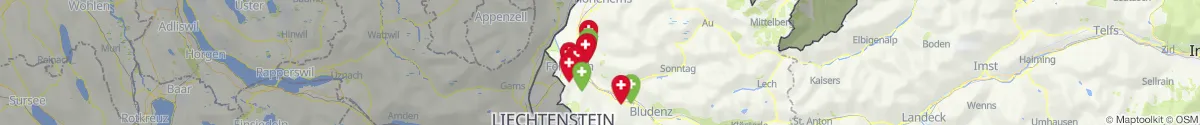 Map view for Pharmacies emergency services nearby Laterns (Feldkirch, Vorarlberg)